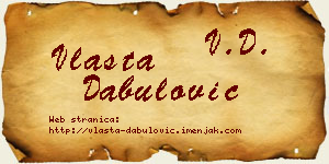 Vlasta Dabulović vizit kartica
